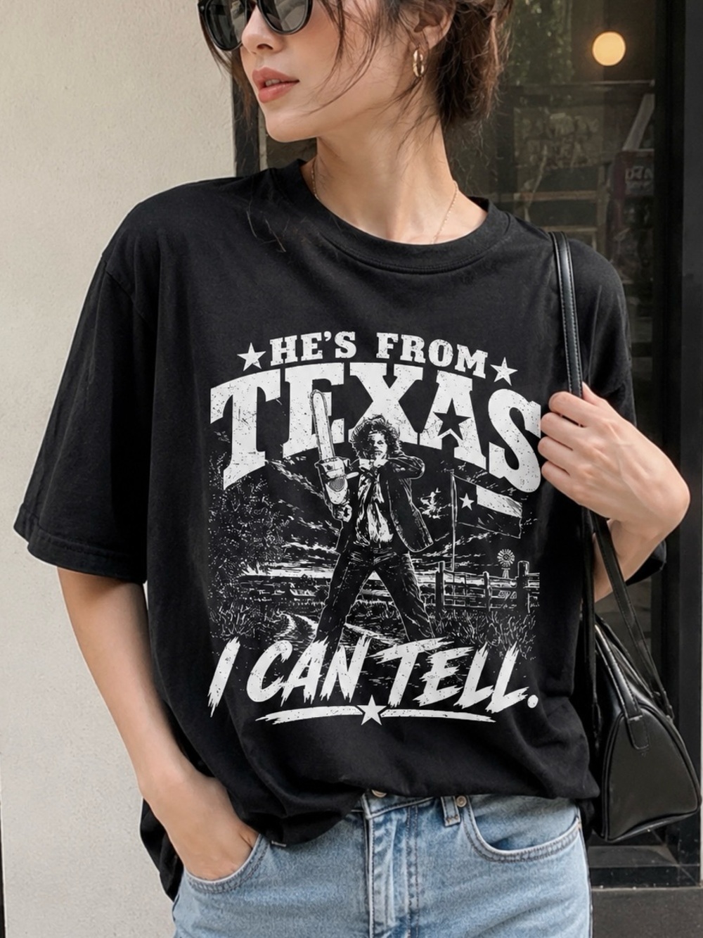 He's From Texas I Can Tell Western Country Graphic Tee